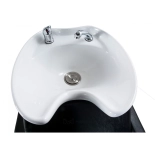 Friseur-Waschbecken ATLAS - weißes Becken, matt schwarz