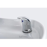 Friseur-Waschbecken ATLAS - weißes Becken, matt schwarz