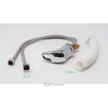 Friseur-Waschbecken GLAMI - weißes Becken, matt schwarz