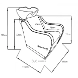 Friseur-Waschbecken NOBLE - weißes Becken, matt schwarz