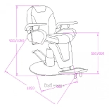 Barberstuhl LEON - glänzend schwarz