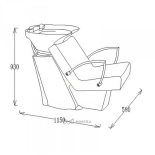 Friseur-Waschbecken SOUL - weißes Becken, matt schwarz