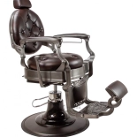 Retro Barberstuhl MONET - glänzend braun-schwarz