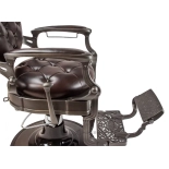 Retro Barberstuhl MONET - glänzend braun-schwarz