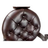 Retro Barberstuhl MONET - glänzend braun-schwarz