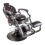 Retro Barberstuhl MONET - glänzend braun-schwarz