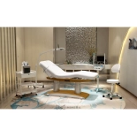 SPA Wellnessliege TARA PLUS E4 - mit Heizung und Audio/Vibrationssystem,  teak/weiß