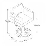 Friseurstuhl PERLA - matt schwarz