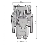 Friseur-Waschbecken LORA - weißes Becken, matt schwarz
