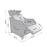 Friseur-Waschbecken GLAMI - weißes Becken, matt schwarz