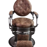 Retro Barberstuhl MONET - wildleder braun