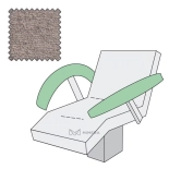 Armlehnenbezug (1 Paar) 70x10 cm - grau