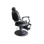 Retro Barberstuhl RENOIR GREY - glänzend schwarz