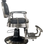 Retro Barberstuhl CEZANNE BRONZ - wildleder schwarz