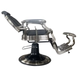 Retro Barberstuhl CEZANNE BRONZ - wildleder schwarz