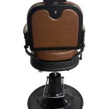 Retro Barberstuhl CEZANNE BLACK - kupferbraun