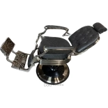 Retro Barberstuhl CEZANNE BRONZ - wildleder schwarz