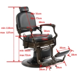 Retro Barberstuhl CEZANNE LUX GOLD - samt grün