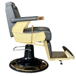 Barberstuhl NOBILE GOLD - dunkelgrau