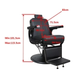 Barberstuhl COOL BLACK - matt schwarz