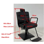 Barberstuhl MASTER BLACK - matt schwarz