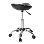 Friseurhocker MELVIN - glänzend schwarz - Zweite Wahl!