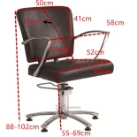 Friseurstuhl BASE CHROME  - matt schwarz