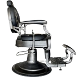 Retro Barberstuhl RENOIR GREY - matt schwarz