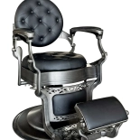 Retro Barberstuhl RENOIR GREY - matt schwarz