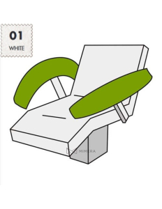 Armlehnenbezug (1 Paar) 75x15 cm – weiß