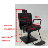 Barberstuhl MASTER BLACK - matt schwarz - Zweite Wahl!