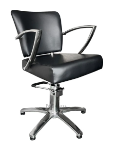 Friseurstuhl BASE CHROME  - matt schwarz - Zweite Wahl!