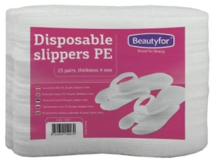 Beautyfor Einweg-Pantoffeln aus PE 25 Paar