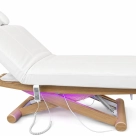 Elektrické SPA lehátko Silverfox LUNA PLUS E3 – s funkcí vyhřívání, teak/bílá