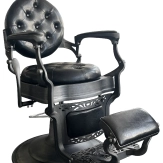 Retro Barberstuhl RENOIR GREY - glänzend schwarz