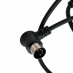 Handstück für Hochfrequenzelektroden – abgewinkelter 5-poliger Stecker, schwarzes Spiralkabel