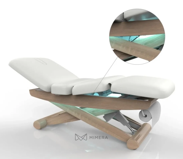 Elektrické SPA lehátko Silverfox LUNA SPLIT E3 – teak/bílá